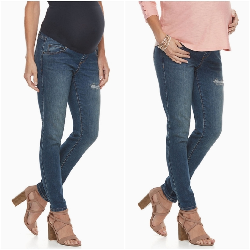 Maternity a:glow Full Belly Panel Skinny Jeans 10
